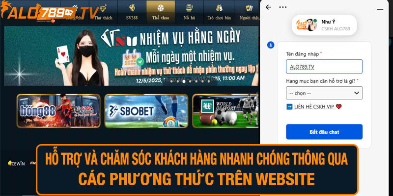 Hỗ trợ và chăm sóc khách hàng nhanh chóng thông qua các phương thức trên website