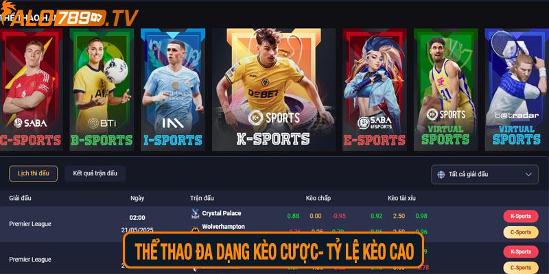 Thể thao đa dạng kèo cược- tỷ lệ kèo cao